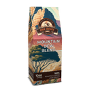 Mountain Dew Blend coffee packaging with vibrant artwork, featuring premium roasted coffee beans, 12oz light roast.